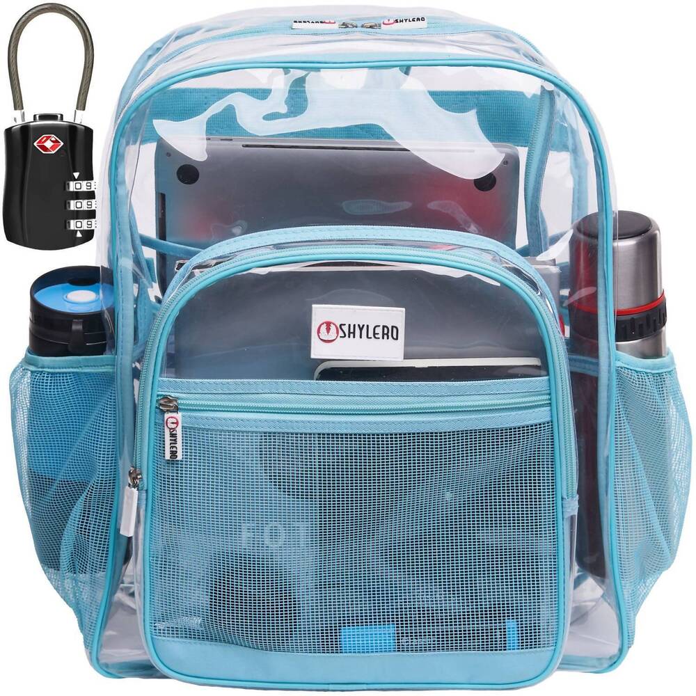 NEW SHYLERO women's clear backpack in turquoise